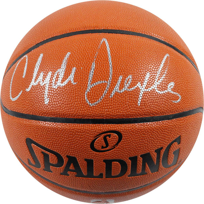Clyde Drexler Signed I/O NBA Orange Basketball (Tristar/SSM Auth)