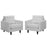 Empress Armchair Leather Set of 2 1282-WHI