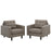 Empress Armchair Upholstered Set of 2 1283-GRA