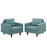 Empress Armchair Upholstered Set of 2 1283-LAG