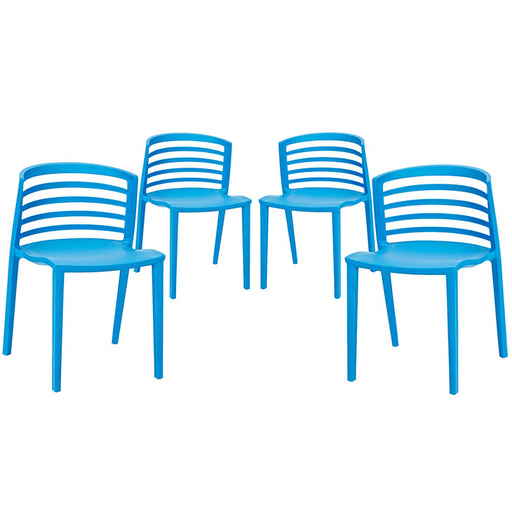 Curvy Dining Chairs Set of 4 1315-BLU
