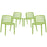 Curvy Dining Chairs Set of 4 1315-GRN