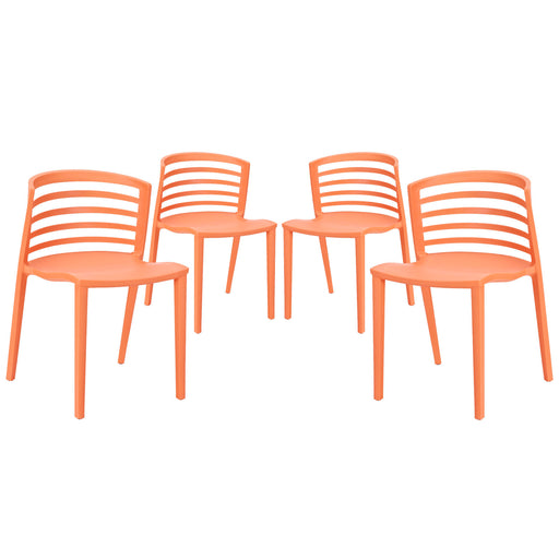 Curvy Dining Chairs Set of 4 1315-ORA