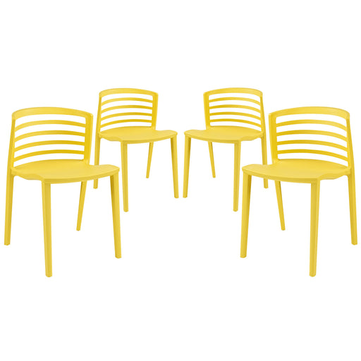 Curvy Dining Chairs Set of 4 1315-YLW
