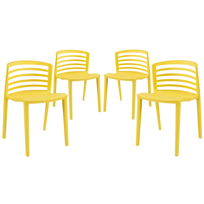 Curvy Dining Chairs Set of 4 1315-YLW