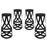 Ribbon Bar Stool Set of 4 1361-BLK