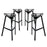 Launch Stacking Bar Stool Set of 4 1363-BLK