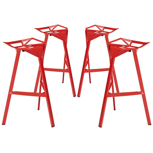 Launch Stacking Bar Stool Set of 4 1363-RED