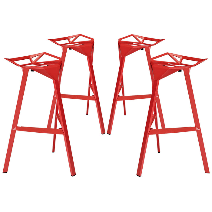Launch Stacking Bar Stool Set of 4 1363-RED