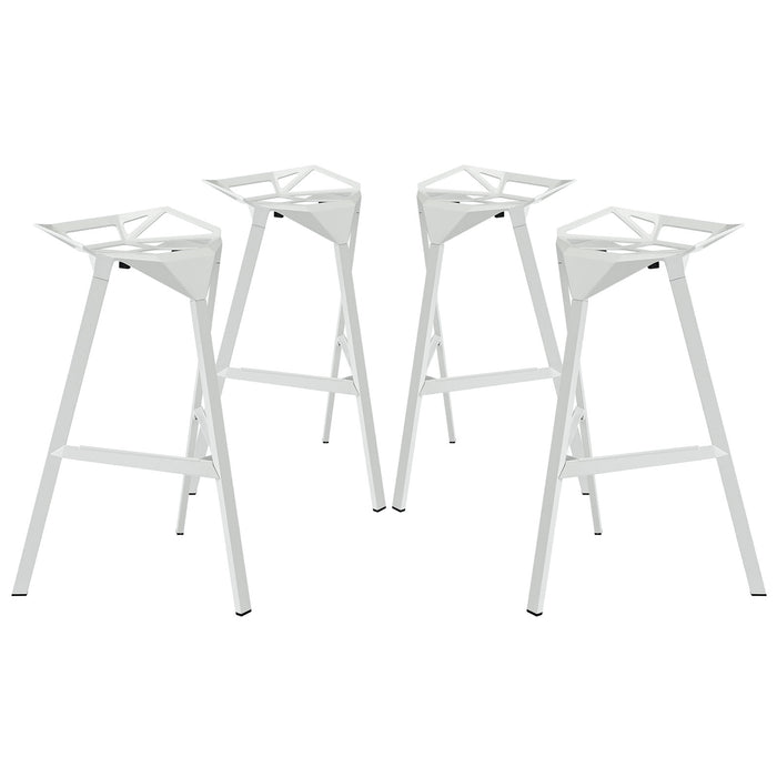 Launch Stacking Bar Stool Set of 4 1363-WHI