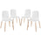Stack Dining Chairs Wood Set of 4 1373-WHI