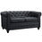 Earl Upholstered Vinyl Loveseat 1411-BLK