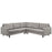 Empress 3 Piece Upholstered Fabric Sectional Sofa Set 1417-LGR