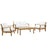 Marina 4 Piece Outdoor Patio Teak Set 1469-NAT-WHI-SET