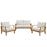 Marina 3 Piece Outdoor Patio Teak Set 1470-NAT-WHI-SET
