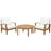 Marina 3 Piece Outdoor Patio Teak Sofa Set 1475-NAT-WHI-SET