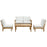 Marina 5 Piece Outdoor Patio Teak Set 1477-NAT-WHI-SET