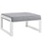 Fortuna Outdoor Patio Ottoman 1521-WHI-GRY