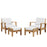 Marina 4 Piece Outdoor Patio Teak Set 1537-NAT-WHI-SET