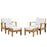 Marina 4 Piece Outdoor Patio Teak Sofa Set 1537-NAT-WHI-SET
