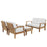 Marina 6 Piece Outdoor Patio Teak Set 1597-NAT-WHI-SET