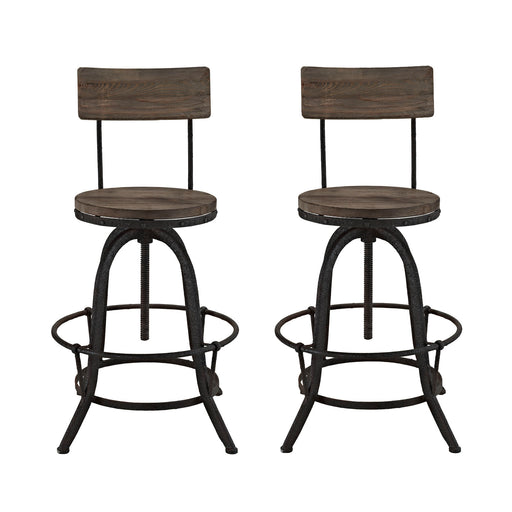 Procure Bar Stool Set of 2 1605-BRN-SET