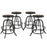 Collect Bar Stool Set of 4 1607-BLK-SET