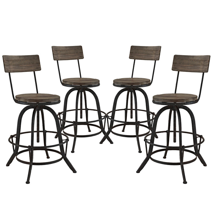 Procure Bar Stool Set of 4 1609-BRN-SET
