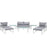 Fortuna 9 Piece Outdoor Patio Sectional Sofa Set 1719-WHI-GRY-SET