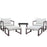 Fortuna 5 Piece Outdoor Patio Sectional Sofa Set 1721-BRN-WHI-SET