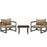 Fortuna 3 Piece Outdoor Patio Sectional Sofa Set 1722-BRN-MOC-SET