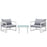 Fortuna 3 Piece Outdoor Patio Sectional Sofa Set 1722-WHI-GRY-SET