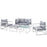 Fortuna 6 Piece Outdoor Patio Sectional Sofa Set 1723-WHI-GRY-SET