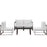 Fortuna 5 Piece Outdoor Patio Sectional Sofa Set 1724-BRN-WHI-SET