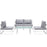 Fortuna 5 Piece Outdoor Patio Sectional Sofa Set 1724-WHI-GRY-SET
