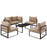 Fortuna 6 Piece Outdoor Patio Sectional Sofa Set 1726-BRN-MOC-SET