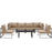 Fortuna 7 Piece Outdoor Patio Sectional Sofa Set 1729-BRN-MOC-SET
