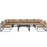 Fortuna 8 Piece Outdoor Patio Sectional Sofa Set 1730-BRN-MOC-SET