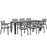 Maine 9 Piece Outdoor Patio Dining Set 1753-BRN-GRY-SET