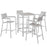 Maine 5 Piece Outdoor Patio Bar Set 1755-WHI-LGSET