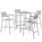 Maine 5 Piece Outdoor Patio Bar Set 1755-WHI-LGR-SET