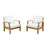 Marina 2 Piece Outdoor Patio Teak Sofa Set 1819-NAT-WHI-SET