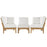 Marina 3 Piece Outdoor Patio Teak Set 1820-NAT-WHI-SET