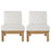 Marina 2 Piece Outdoor Patio Teak Set 1821-NAT-WHI-SET
