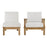 Marina 2 Piece Outdoor Patio Teak Set 1823-NAT-WHI-SET