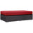 Convene Outdoor Patio Fabric Rectangle Ottoman 1847-EXP-RED