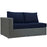 Sojourn Outdoor Patio Sunbrella® Left Arm Loveseat 1858-CHC-NAV