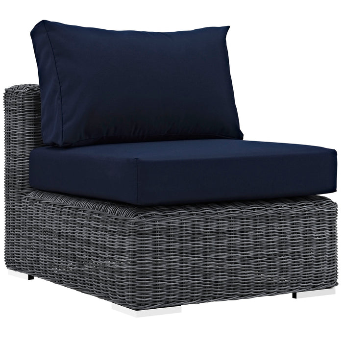 Summon Outdoor Patio Sunbrella® Armless 1868-GRY-NAV