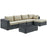 Summon 5 Piece Outdoor Patio Sunbrella® Sectional Set 1900-GRY-BEI-SET
