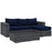 Summon 3 Piece Outdoor Patio Sunbrella® Sectional Set 1903-GRY-NAV-SET